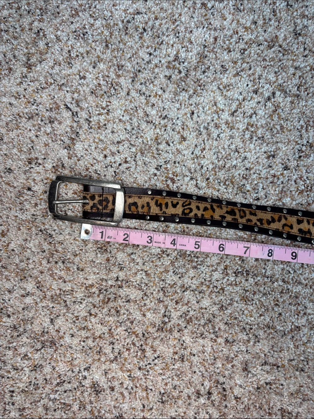 Nine West Leopard Print Studded Waist Belt - Brown Black